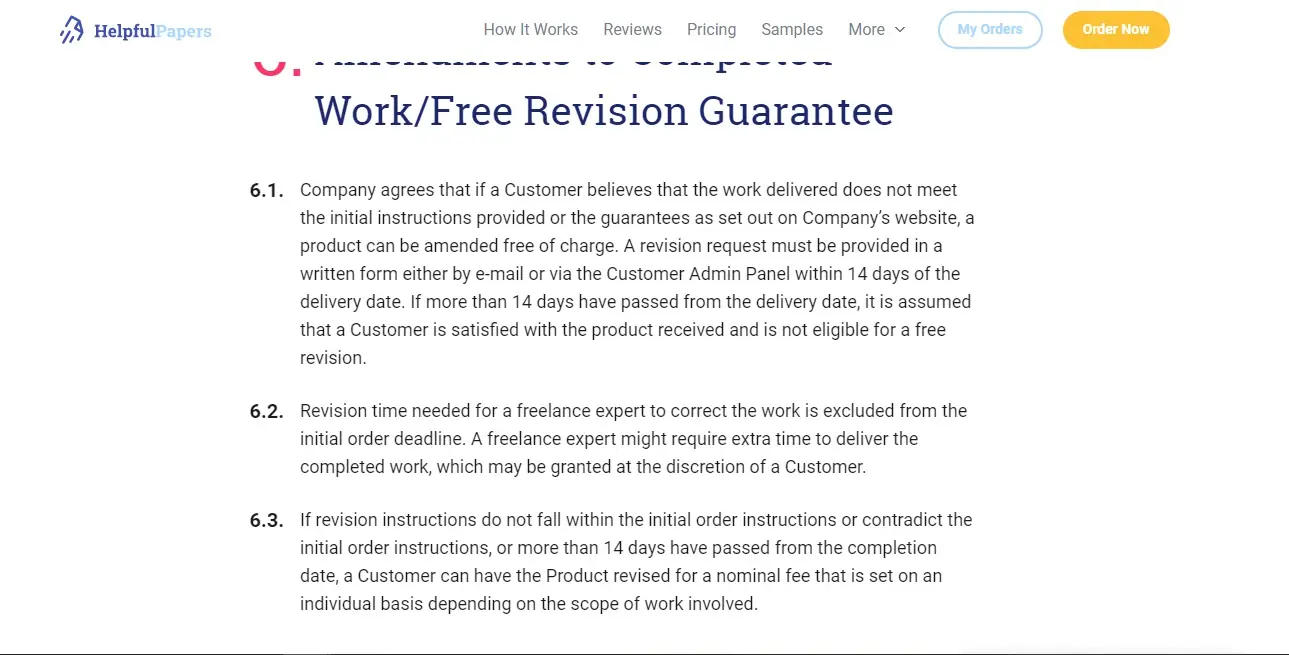 HelpfulPapers Guarantees